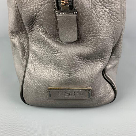 CALVIN KLEIN COLLECTION Grey Leather Travel Bag - Picture 3 of 6